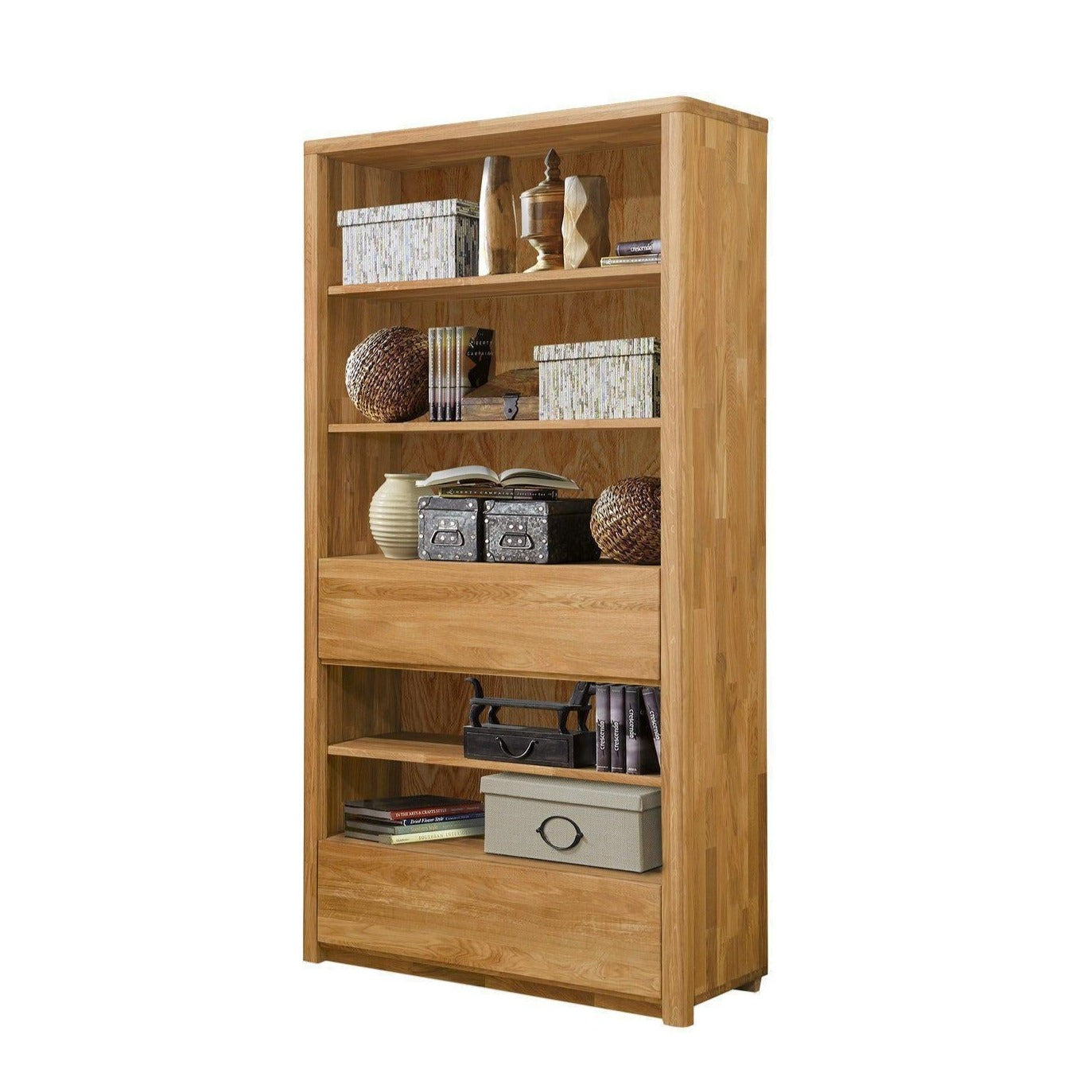 NordicStory Armario Libreria Estanteria de madera maciza de roble